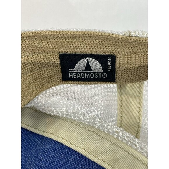 Distressed Blue Denim White Mesh Trucker Hat Green Leaf Embroidery Adjustable Ba - Picture 7 of 8